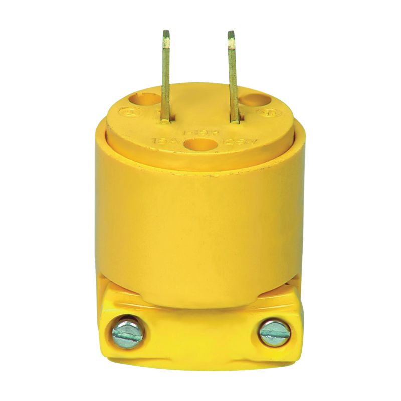 Eaton Cooper Wiring WD4862 Electrical Plug, 2 -Pole, 15 A, 125 V, NEMA: NEMA L5-15, Yellow Yellow