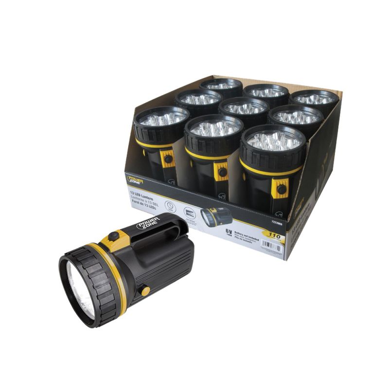PowerZone LFL213-4D 13 LED Lantern, 6 V Battery, LED Lamp, Plastic (Pack of 9)