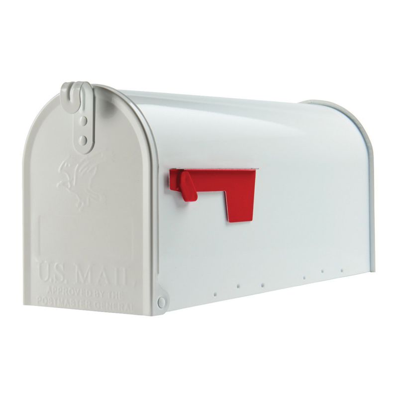 Gibraltar Mailboxes Elite Series E1100W00 Mailbox, 800 cu-in Capacity, Galvanized Steel, Powder-Coated, 6.9 in W, White 800 Cu-in, White
