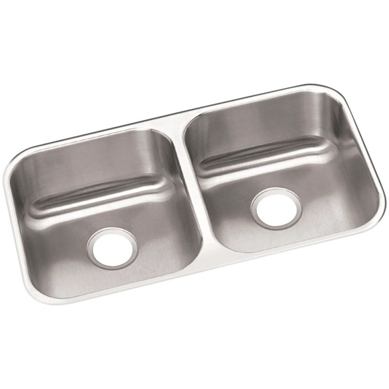 Elkay Dayton Double Bowl Kitchen Sink 31-3/4 In. X 18-1/4 In. X 8 In., Stainless Steel