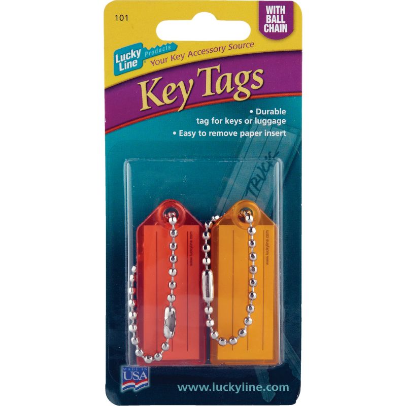 I.D. Key Tag With Chain 6 Assorted