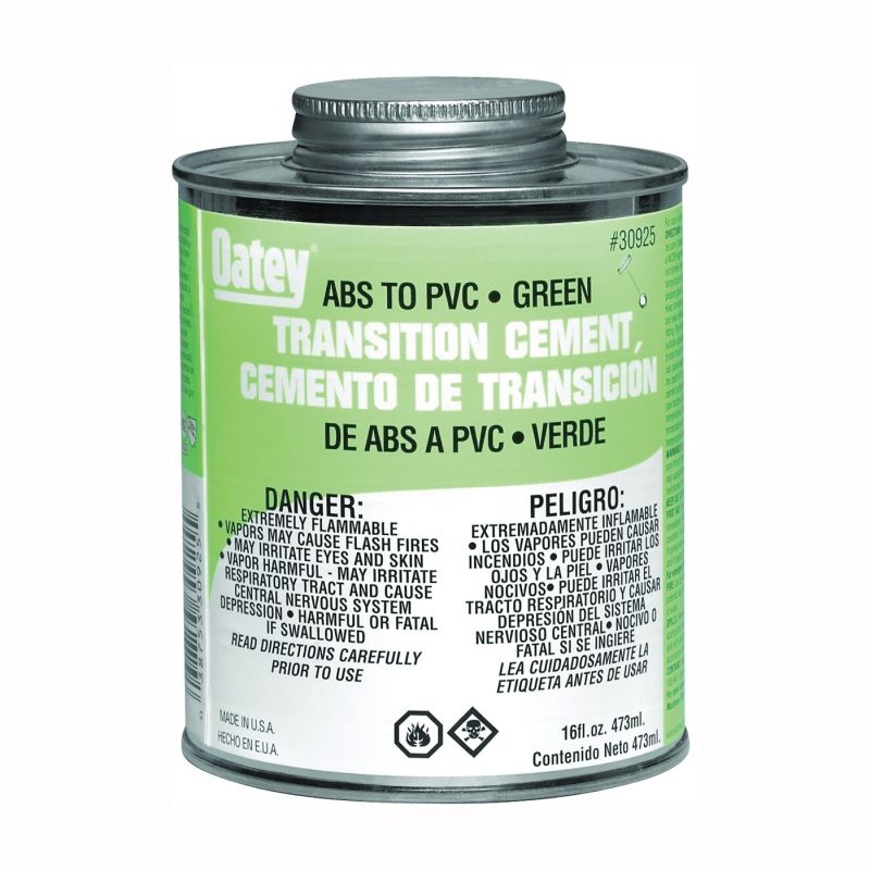 Oatey 30925 Solvent Cement, 16 oz Can, Liquid, Green Green