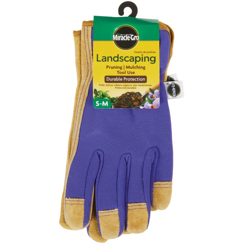 Miracle-Gro Landscaping Garden Gloves S/M, Purple