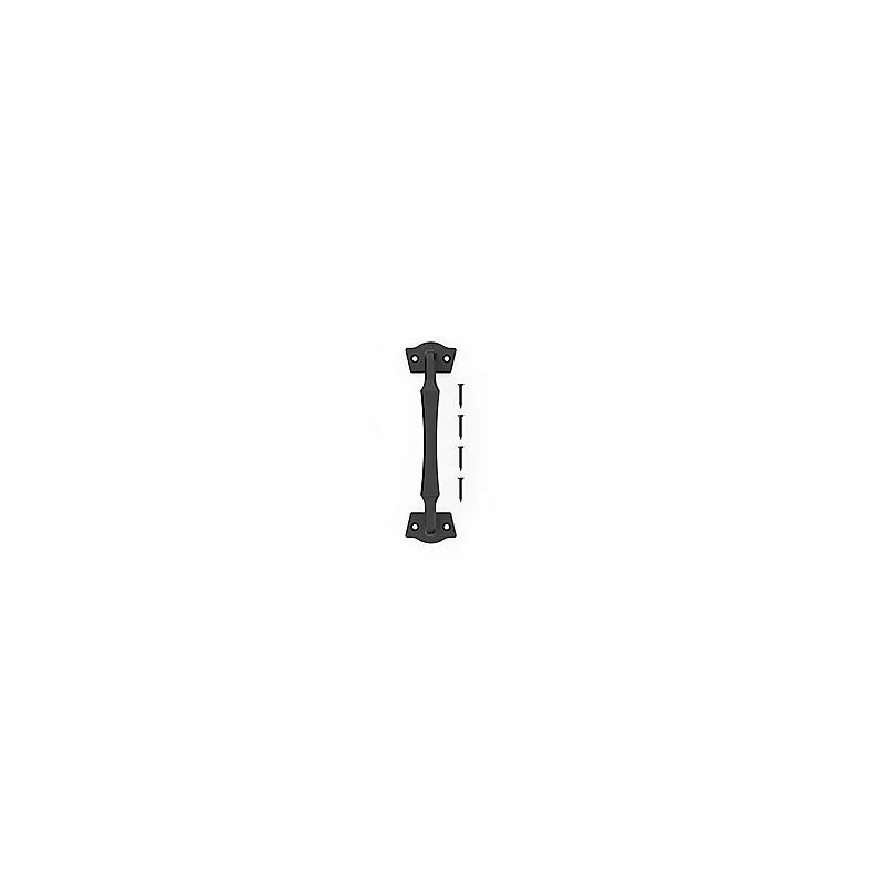 National Hardware N166-027 Rustic Modern Gate Pull, 9-7/8 in L Handle, Steel, Black Black