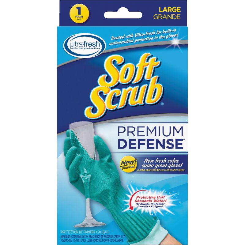 Soft Scrub Premium Defense Rubber Glove L, Blue