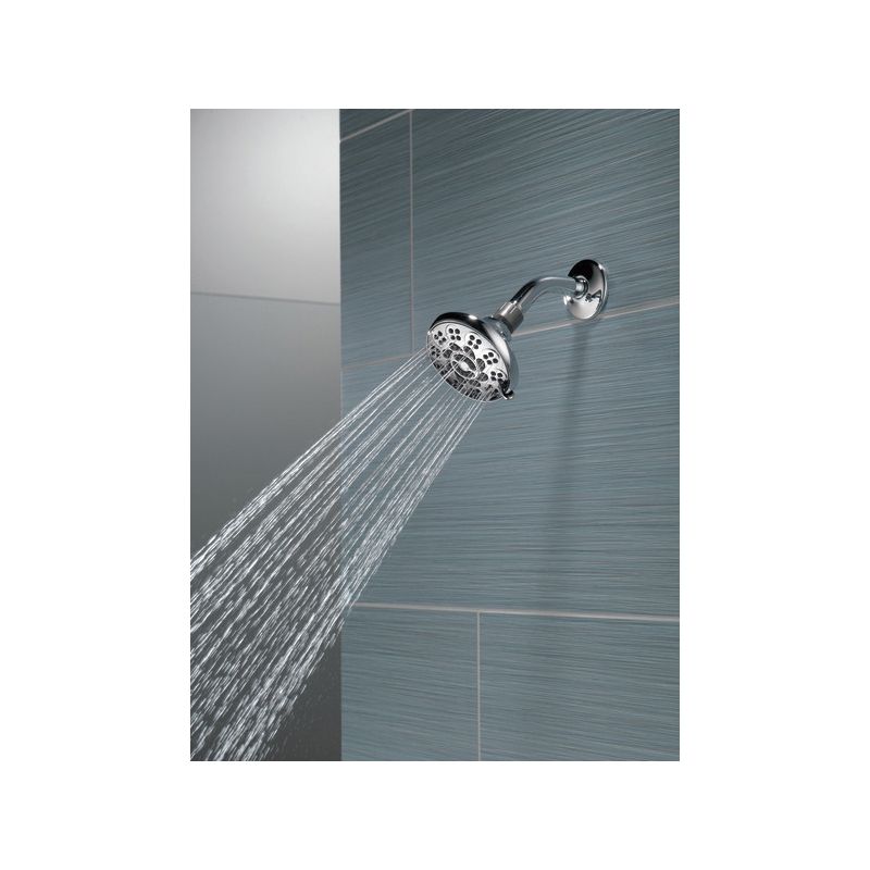 Peerless 76610 Shower Head, 1.75 gpm, 1/2 in Connection, 6-Spray Function, Plastic, Chrome, 4 in Dia