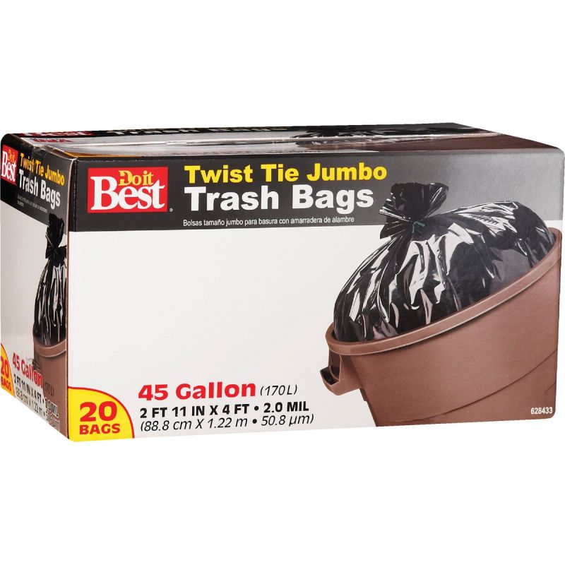 Do it Best Jumbo Trash Bag 45 Gal., Black