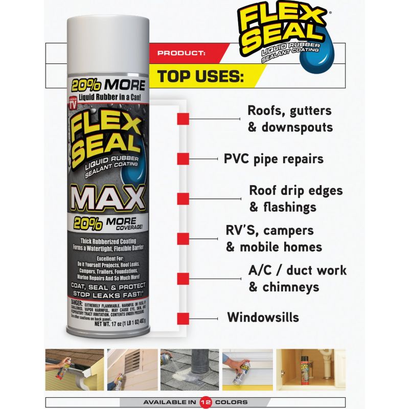 Flex Seal Spray Rubber Sealant White, 17 Oz.