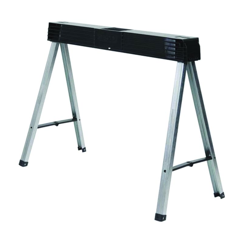 STANLEY STST11151 Fold-Up Sawhorse, 800 lb, 4 in W, 5 in H, 40 in D, Metal/Polypropylene, Gray Gray