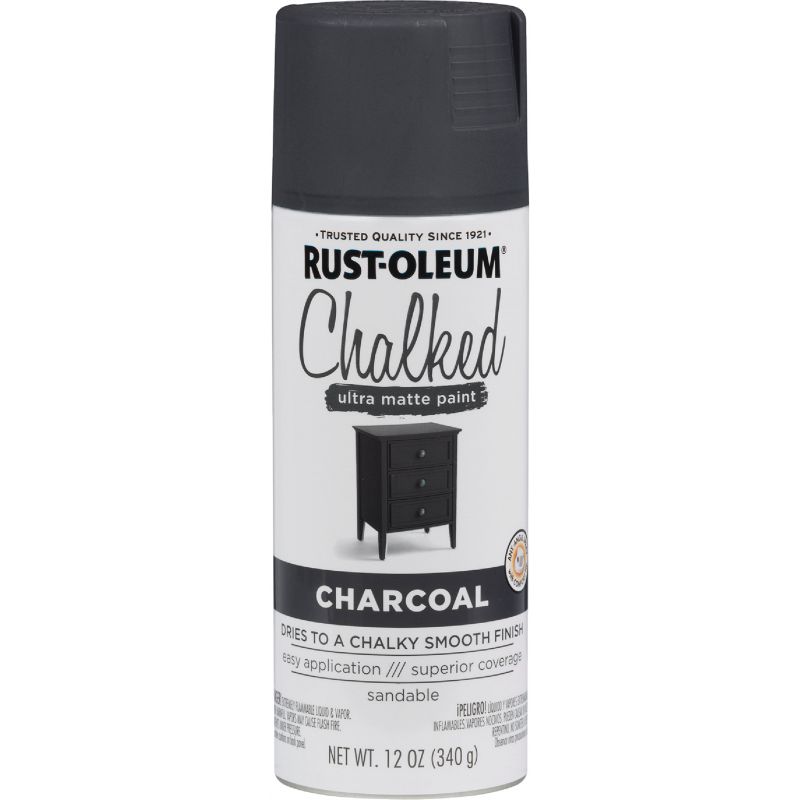 Rust-Oleum Chalked Ultra Matte Spray Paint Charcoal, 12 Oz.