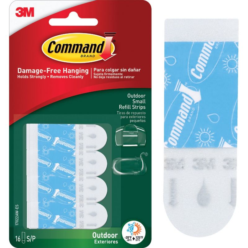3M Command Small Foam Adhesive Strips 1-3/4 in. L 48 pk