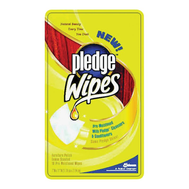 Pledge 72807 Furniture Wipe, White, Liquid, Lemon, Pleasant White (Pack of 12)