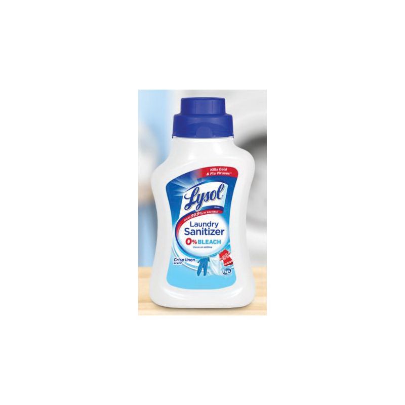 Lysol 97190 Laundry Sanitizer, 41 oz Bottle, Liquid, Crisp Linen, Blue Blue