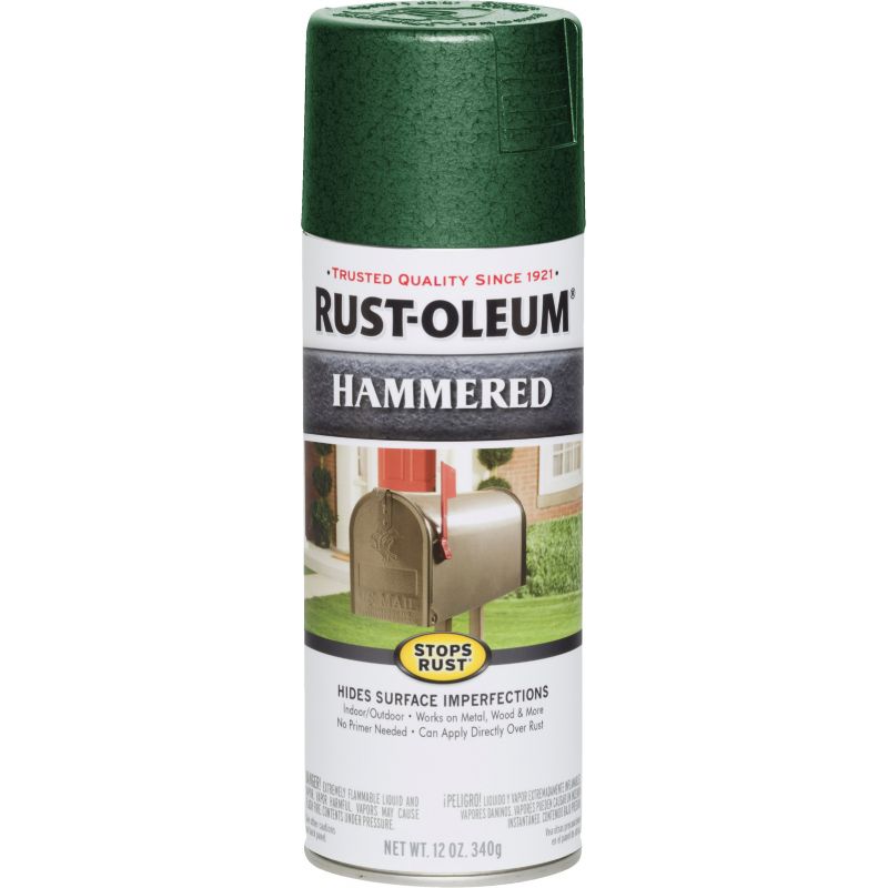 Rust-Oleum Metal Hammered Finish Spray Paint Deep Green, 12 Oz.