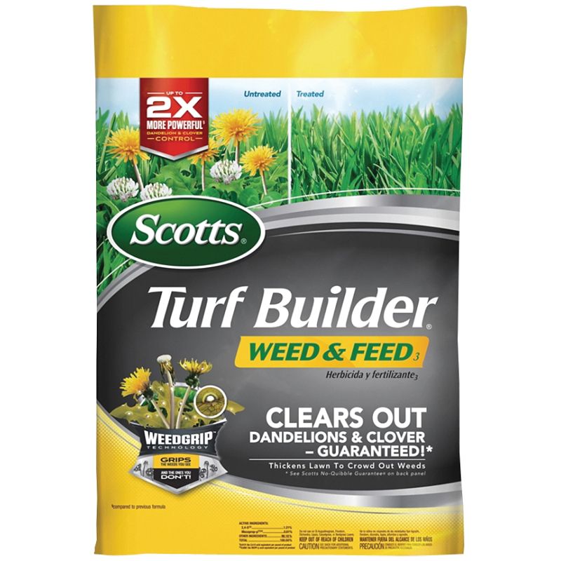 Scotts Turf Builder 25040 Weed and Feed Fertilizer, 33.95 lb Bag, Granular Gray/Tan