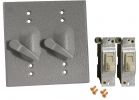 Bell Weatherproof Electrical Cover With Switches 2-Toggle, Gray, 15 2-toggle, Gray, 15
