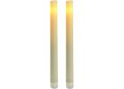Inglow 9 In. H. Cream Wax Taper LED Flameless Candle Cream