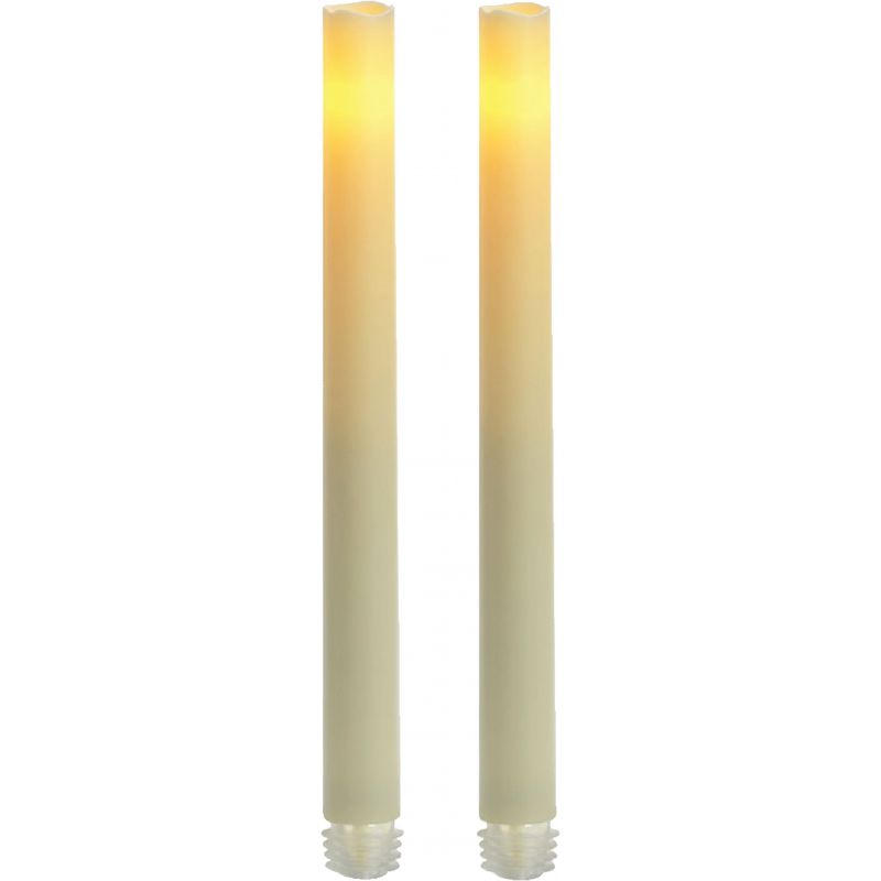 Inglow 9 In. H. Cream Wax Taper LED Flameless Candle Cream