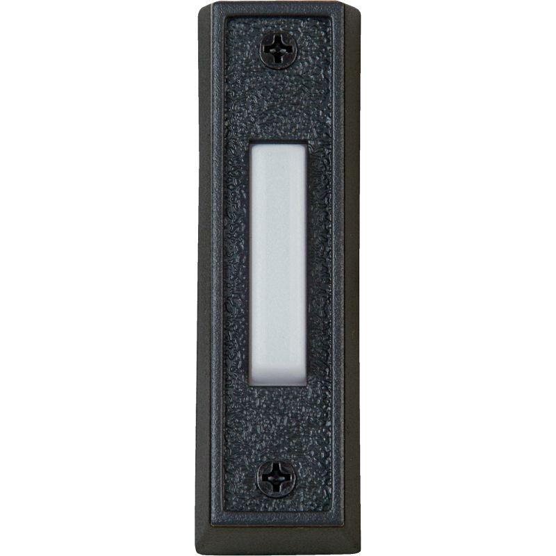 IQ America Lighted Doorbell Push-Button Black