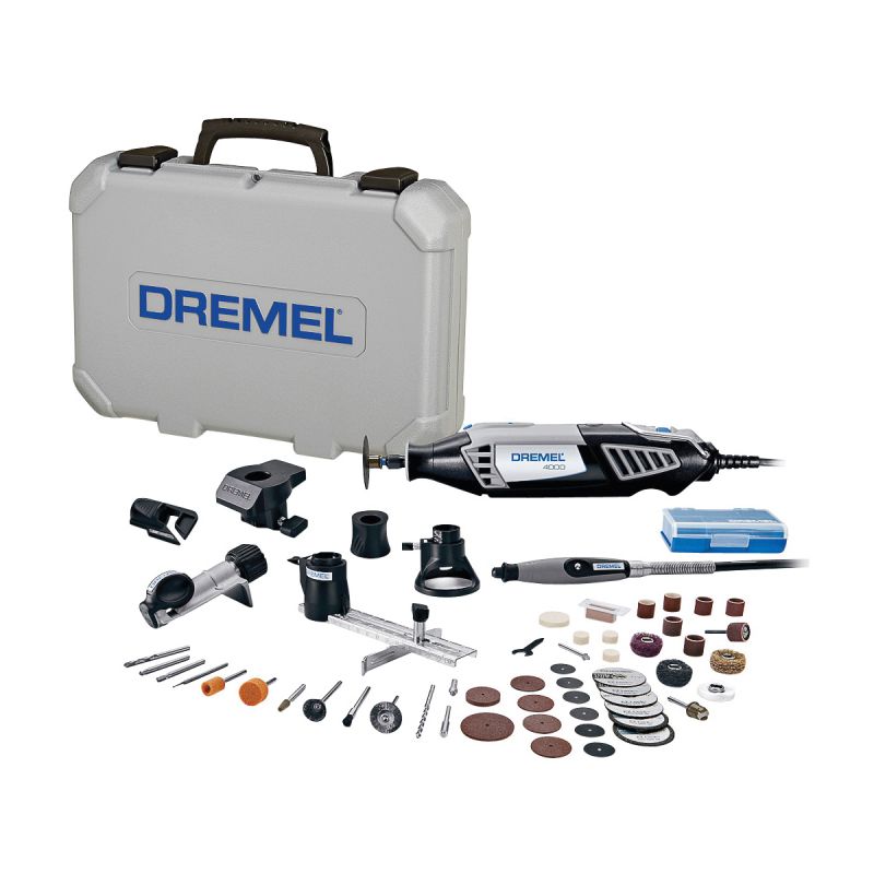 4000 Series 1.6 Amp Variable Speed Corded Rotary Tool Kit with 30  Accessories, 2 Attachments and Carrying Case