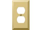 Amerelle Stamped Steel Outlet Wall Plate Polished Brass