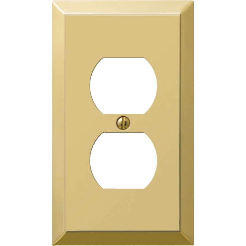 Amerelle Stamped Steel Outlet Wall Plate Polished Brass