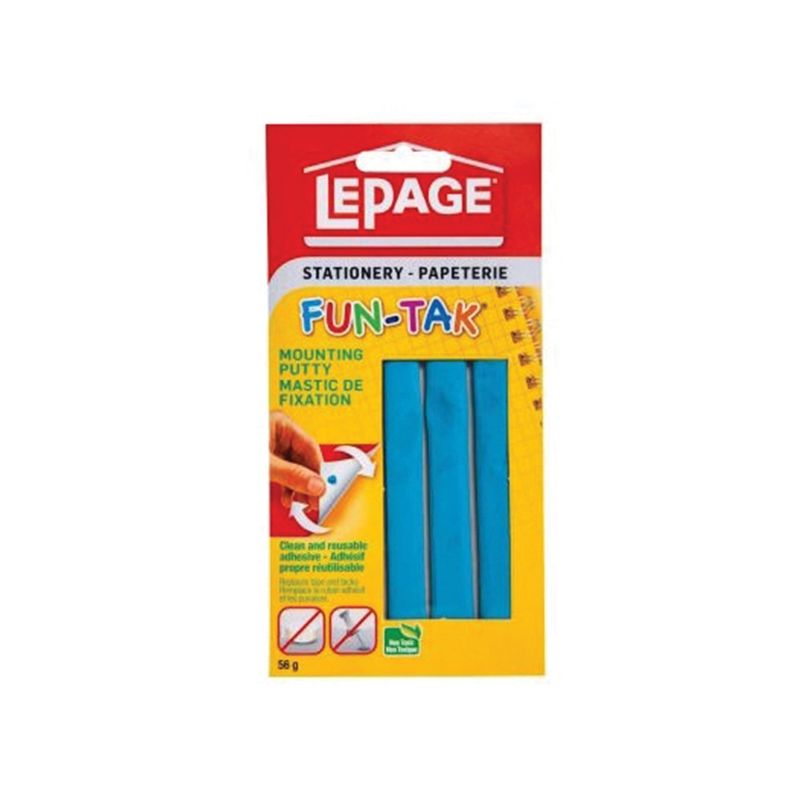 LePage Fun-Tak 1087960 Mounting Putty, Solid, Blue, 56 g Carded Blue