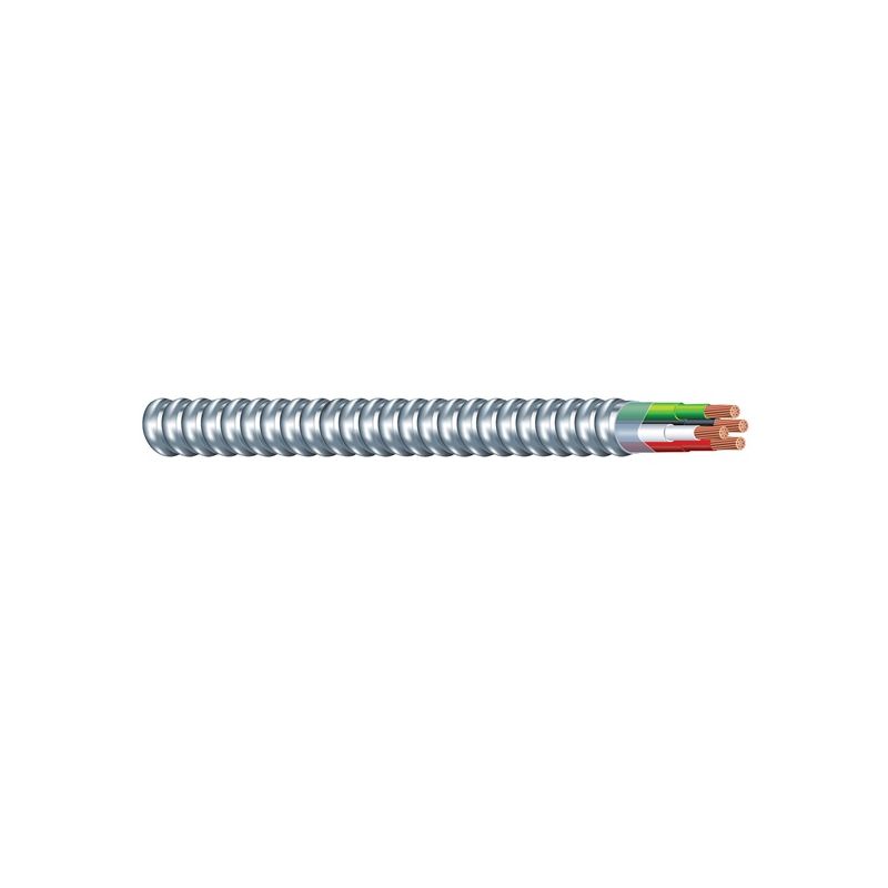 Southwire Armorlite 68583421 Armored Cable, 12 AWG Cable, 3 -Conductor, Copper Conductor, THHN/THWN Insulation
