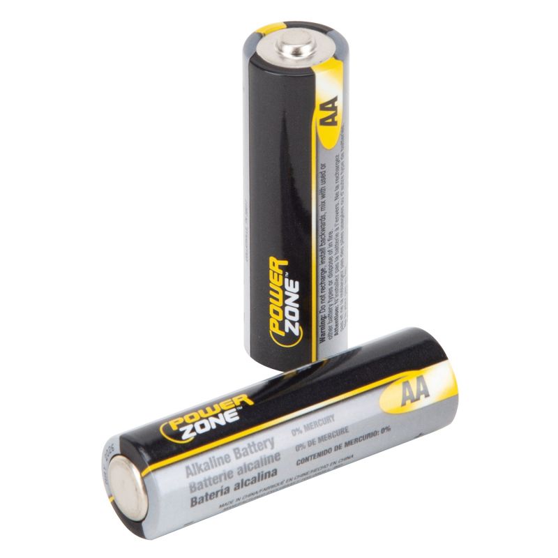PowerZone LR6-4P-DB Battery, 1.5 V Battery, AA Battery, Zinc, Manganese Dioxide, and Potassium Hydroxide
