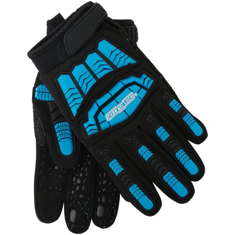 Channellock Ultra Grip Mechanic Glove L, Black &amp; Blue