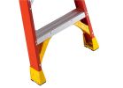 WERNER T6200 Series T6208 Twin Ladder, 12 ft Max Reach H, 7-Step, 300 lb, Type IA Duty Rating, 3 in D Step, Fiberglass Yellow