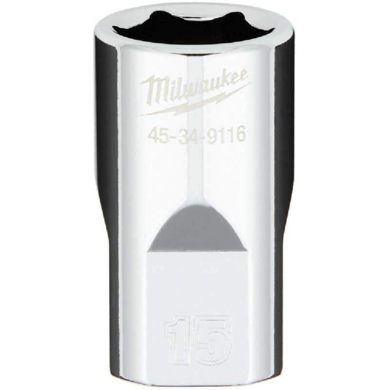 Milwaukee 1/2 In. Drive Socket w/FOUR FLAT Sides 15 Mm