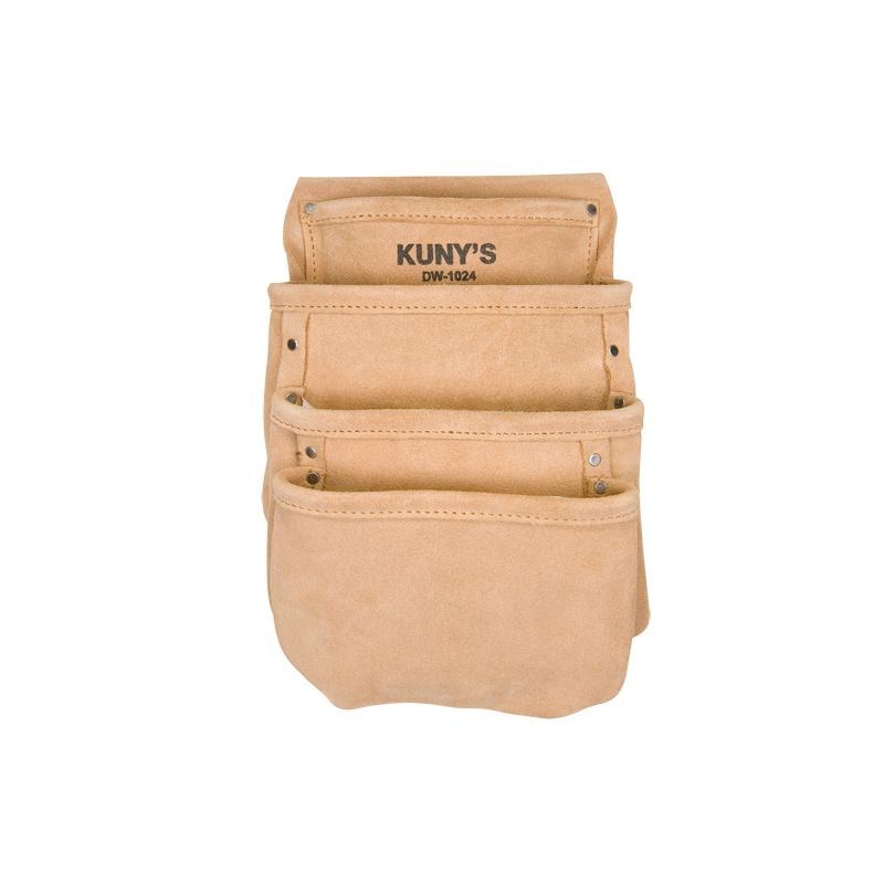 Kuny&#039;s Tool Works Series DW1024 Drywall Pouch, 4-Pocket, Leather, Beige Beige