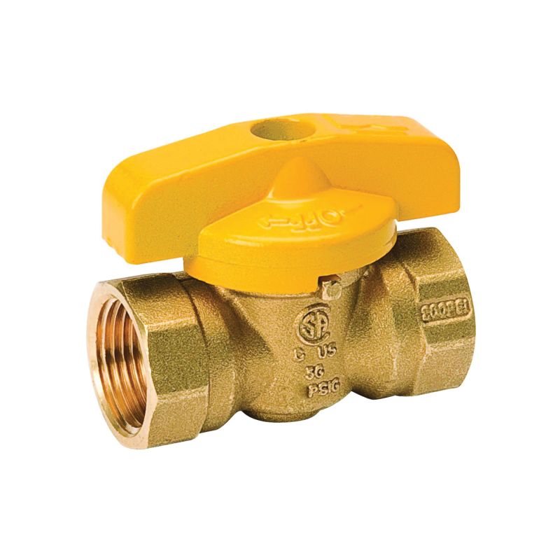B &amp; K ProLine Series 210-523RP Gas Ball Valve, 1/2 in Connection, FPT, 200 psi Pressure, Manual Actuator, Brass Body