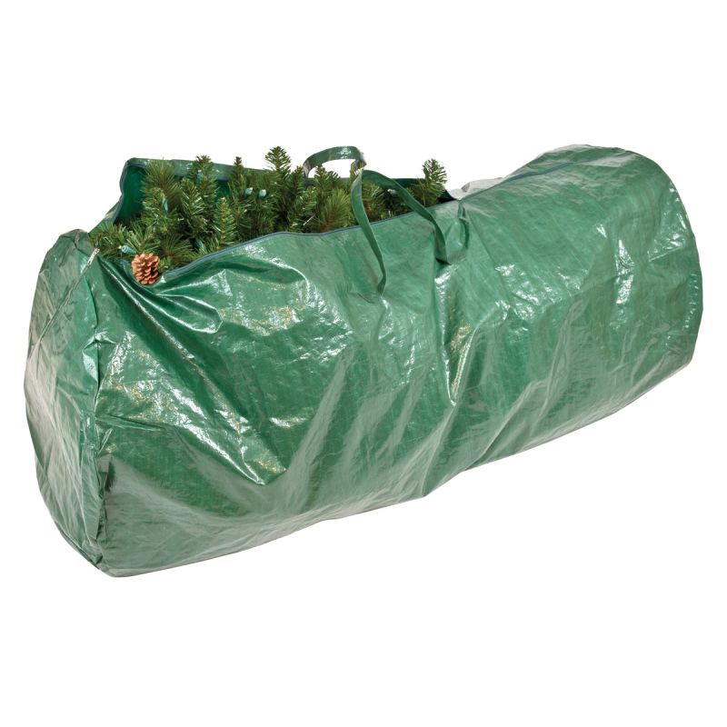 Treekeeper SB-10172 Tree Storage Bag, XL, 6 to 9 ft Capacity, Tarpaulin, Green, Zipper Closure, 60 in L, 30 in W XL, 6 To 9 Ft, Green