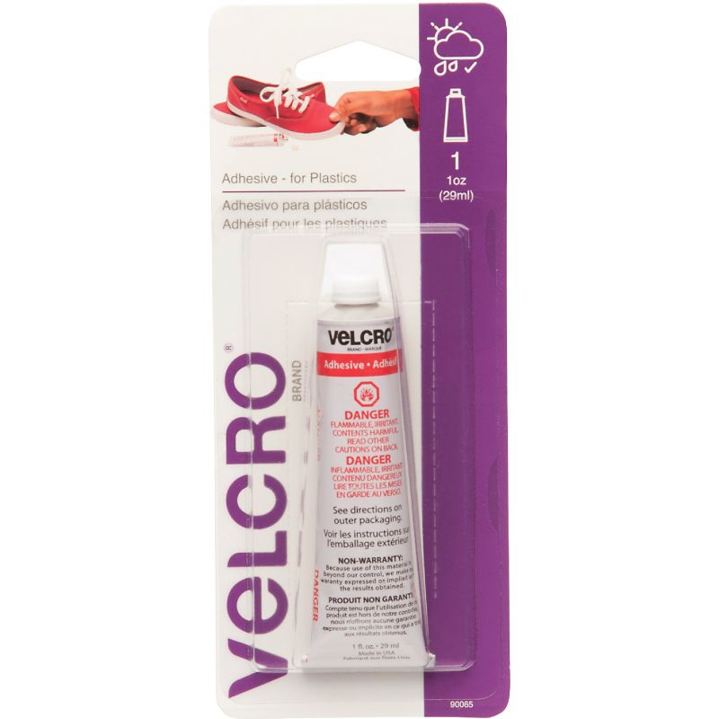 VELCRO brand Hook &amp; Loop Plastic Multi-Purpose Adhesive Clear, 1 Oz.