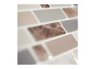 Smart Tiles Mosaik Series SM1097-4 Wall Tile, 9.36 in L Tile, 9.73 in W Tile, Straight Edge, Crescendo Terra Pattern Beige/Brown/Gray (Pack of 6)