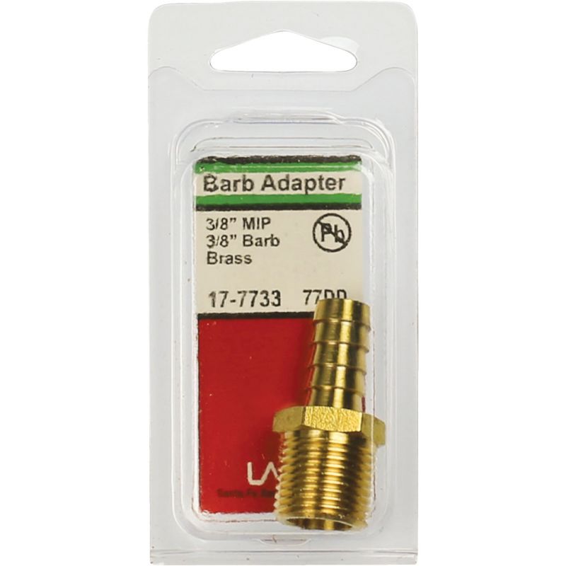 Lasco Brass Hose Barb X Male Pipe Thread Adapter 3/8&quot; MPT X 3/8&quot; Hose Barb