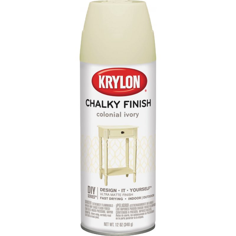 Krylon Chalky Finish Chalk Spray Paint Colonial Ivory, 12 Oz.