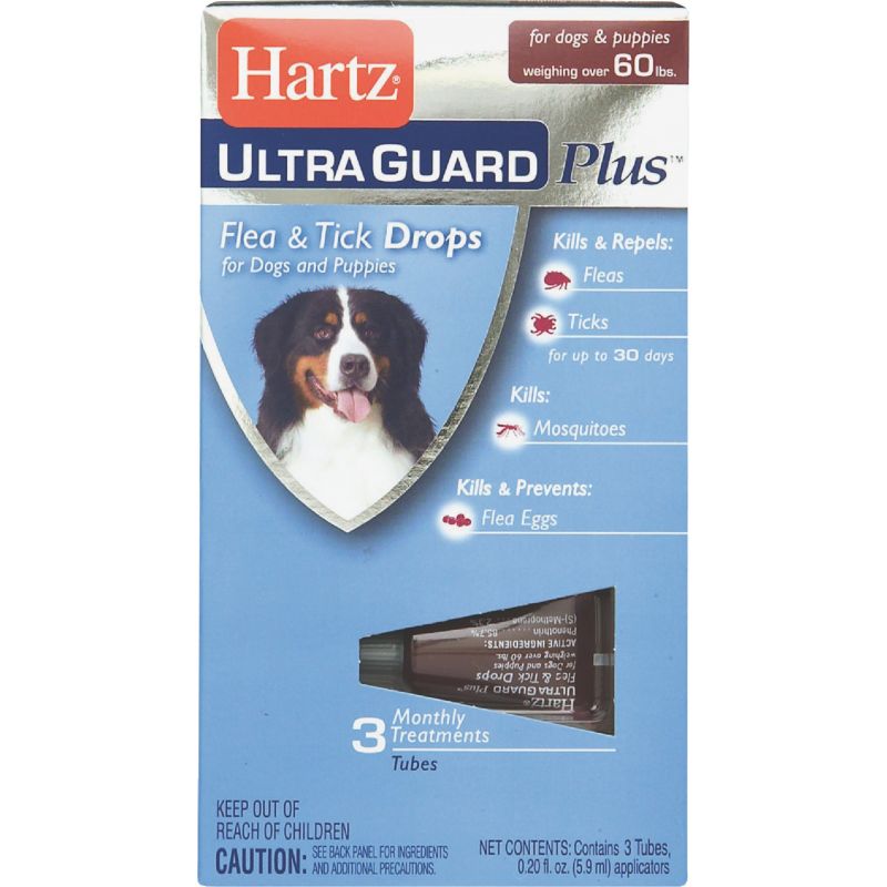 Hartz UltraGuard Plus Flea &amp; Tick Treatment Drops For Dogs 0.20 Oz., Drops