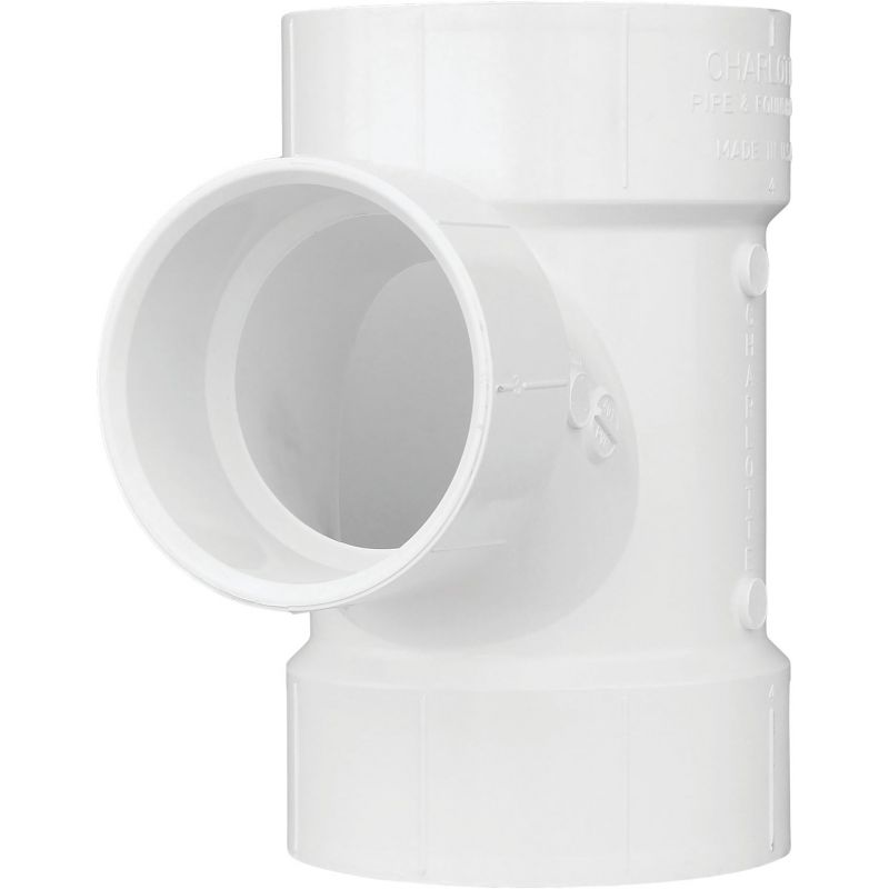 Charlotte Pipe PVC Reducing Sanitary Tee 4&quot; X 3&quot;