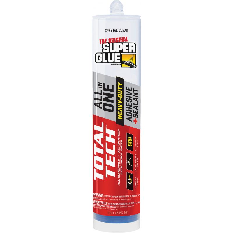 The Original Super Glue Total Tech Polymer Construction Adhesive Clear, 9.8 Oz.