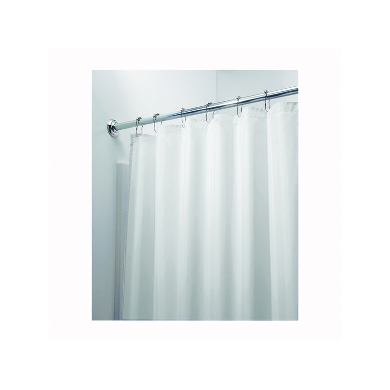 iDESIGN 14652 Shower Curtain/Liner, 72 in L, 72 in W, Polyester, White White