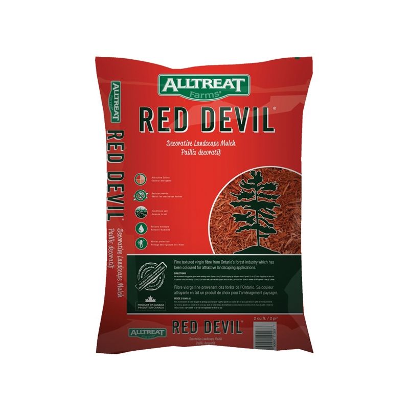 All Treat Farms Red Devil 11029 Pine Mulch, Red, 2 cu-ft Bag Red
