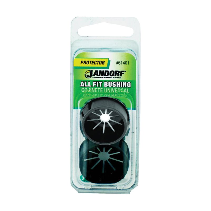 Jandorf 61401 Conduit Bushing, 13/16 in Dia Cable, Nylon, Black, 1-3/32 in Dia Panel Hole, 0.453 in Thick Panel Black