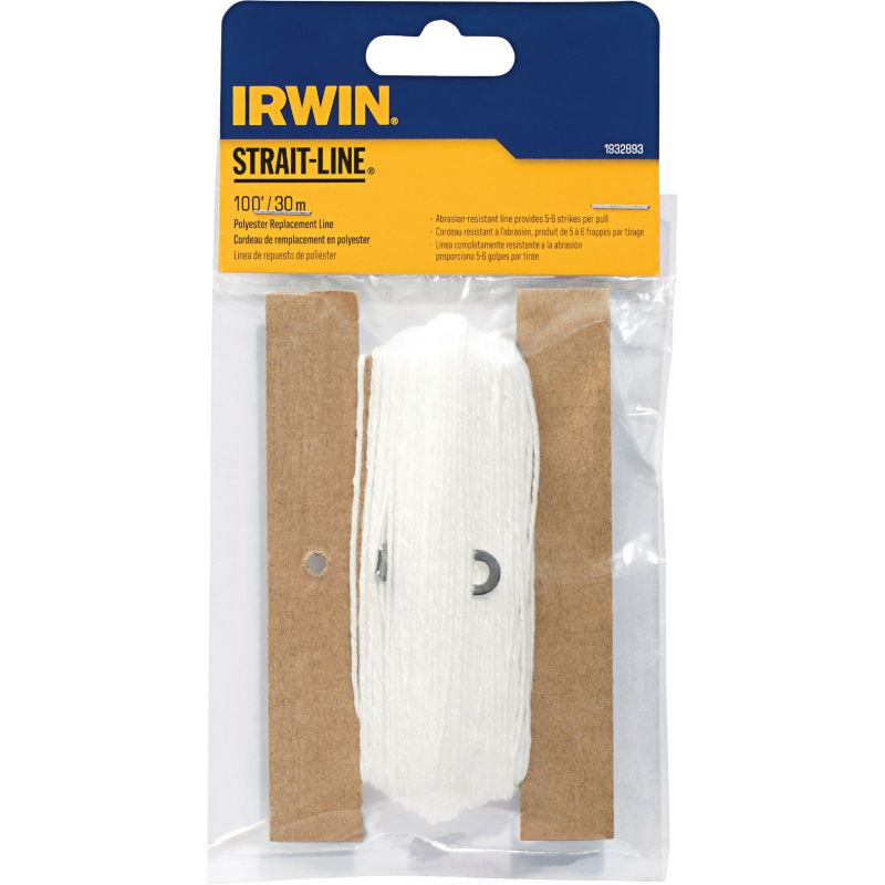 Irwin STRAIT-LINE Polyester Chalk Line White (Pack of 6)