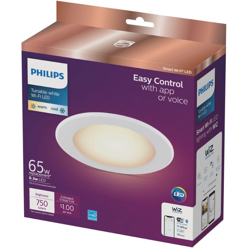 Philips Smart Tunable White WiFi LED Recessed Light Kit White