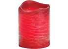 Inglow 3 In. Dia. Rustic Wax Pillar LED Flameless Candle Currant