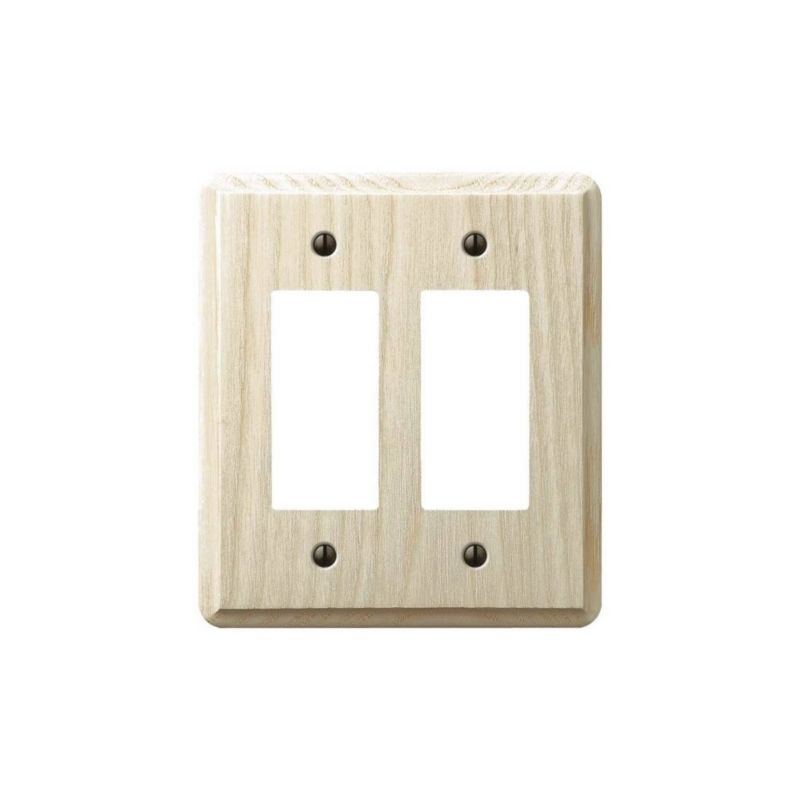 AmerTac Contemporary 401RR Wallplate, 5-3/8 in L, 4-7/8 in W, 2 -Gang, Ash Wood