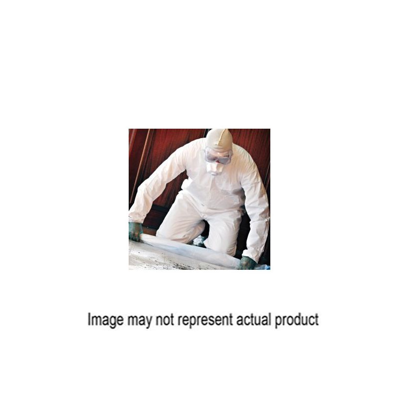 Trimaco BODYBARRIER 09961/6 Professional Protective Coveralls, XL, Unisex, Zipper Closure, Polyolefin XL